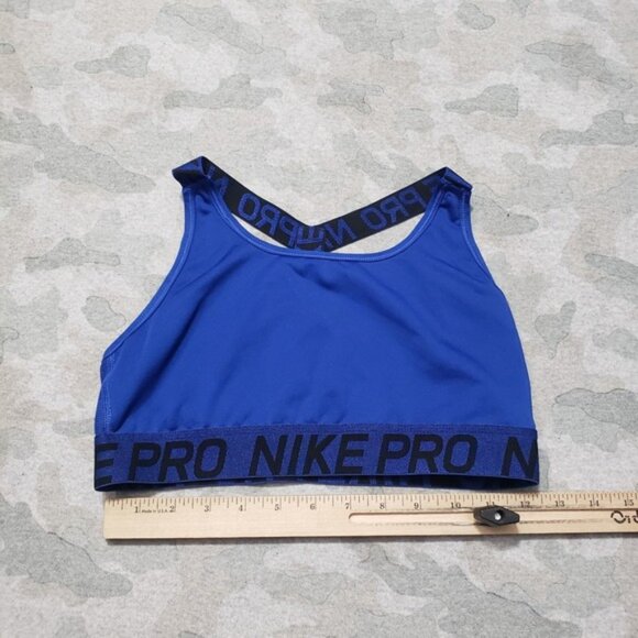 Nike Sports Bra Womens Medium Blue Gym Fitness Yoga - Picture 3 of 7